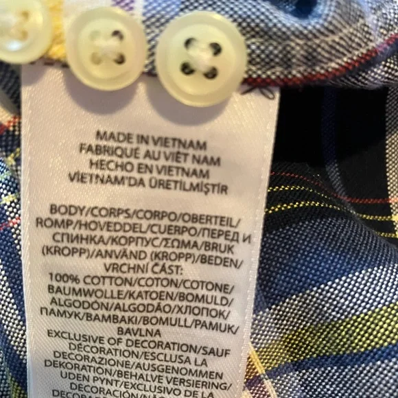 Ralph Lauren Yellow and Blue Casual Button Down Shirt - Picture 8 of 9